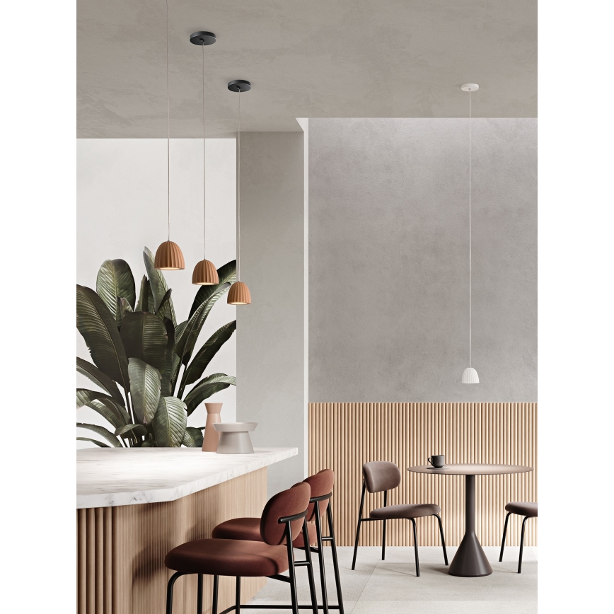 Ondaluce - Lustr na lanku CONCRETE 1xGU10/7,5W/230V pr. 10,5 cm beton/bílá