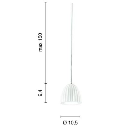 Ondaluce - Lustr na lanku CONCRETE 1xGU10/7,5W/230V pr. 10,5 cm beton/bílá
