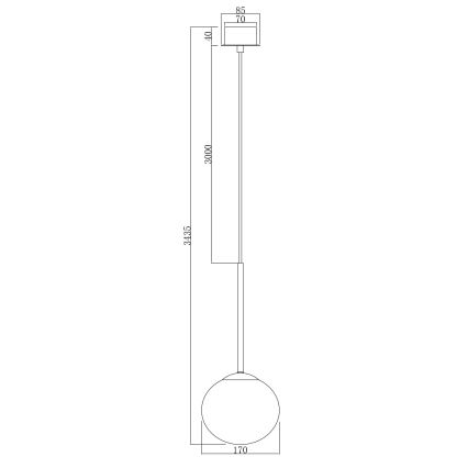 Ondaluce - Lustr na lanku JEWEL 1xE14/10W/230V pr. 17 cm černá/kouřová černá