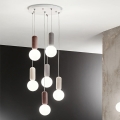 Ondaluce - Lustr na lanku ROCK 6xG9/7W/230V pr. 35 cm beton/hnědá/šedá/bílá