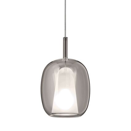 Ondaluce - Lustr na lanku THELMA 1xE27/15W/230V pr. 19,5 cm černá/kouřová šedá
