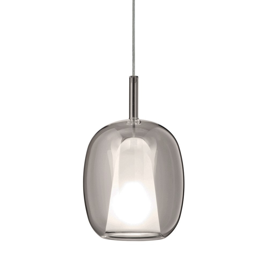 Ondaluce - Lustr na lanku THELMA 1xE27/15W/230V pr. 19,5 cm černá/kouřová šedá