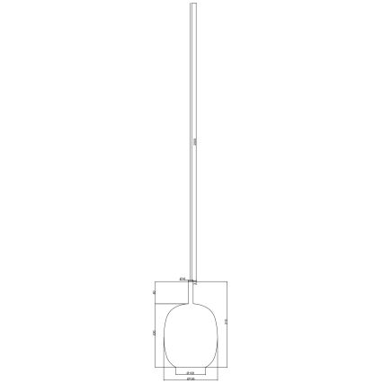 Ondaluce - Lustr na lanku THELMA 1xE27/15W/230V pr. 19,5 cm černá/kouřová šedá