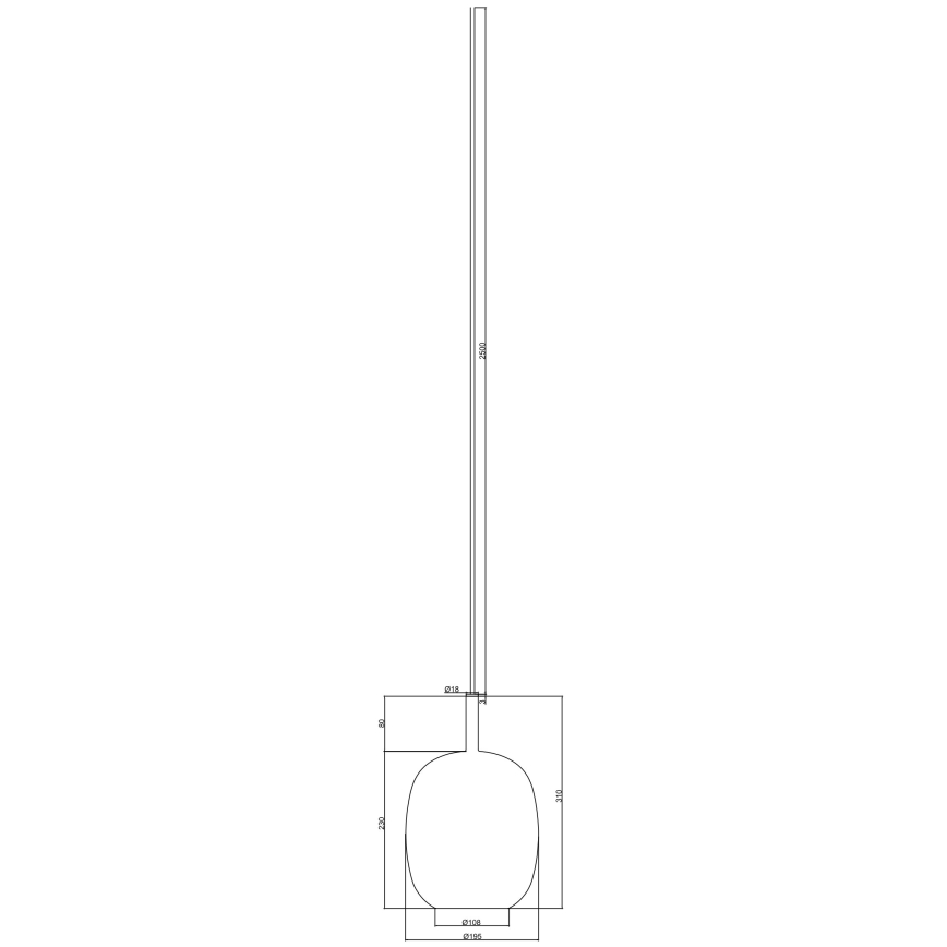Ondaluce - Lustr na lanku THELMA 1xE27/15W/230V pr. 19,5 cm černá/kouřová šedá