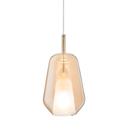 Ondaluce - Lustr na lanku THELMA 1xE27/15W/230V pr. 19 cm zlatá/kouřová béžová