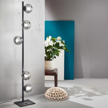 Ondaluce - Stojací lampa MONILE 5xE14/10W/230V černá/kouřová černá