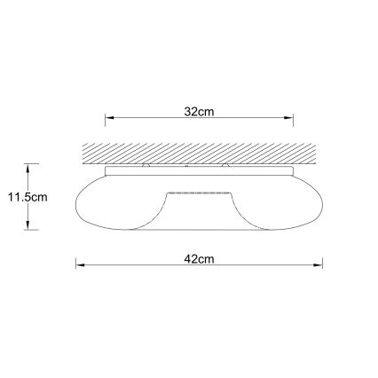 Ondaluce - Stropní svítidlo DODI 3xE27/15W/230V pr. 42 cm bílá