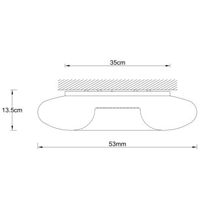 Ondaluce - Stropní svítidlo DODI 4xE27/15W/230V pr. 53 cm bílá