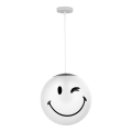 ONLI - Dětský lustr na lanku SMILEY 1xE27/15W/230V bílá