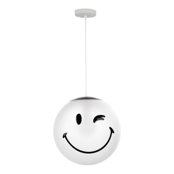 ONLI - Dětský lustr na lanku SMILEY 1xE27/15W/230V bílá