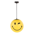 ONLI - Dětský lustr na lanku SMILEY 1xE27/15W/230V žlutá