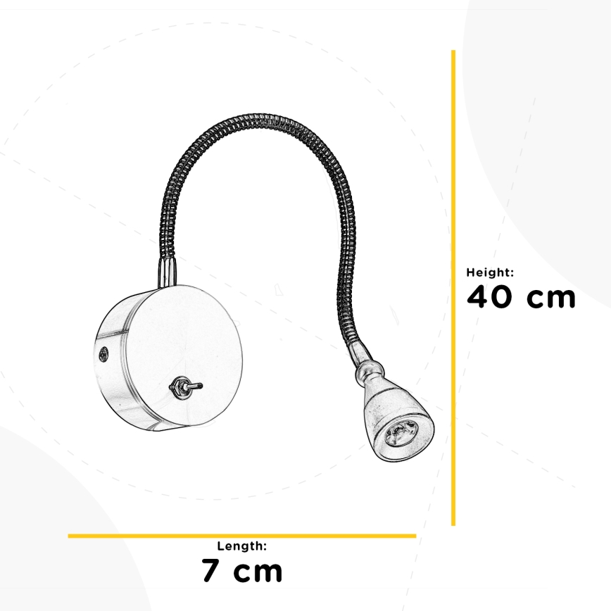 ONLI - LED Flexibilní lampička LEXI LED/1W/230V 4000K šedá