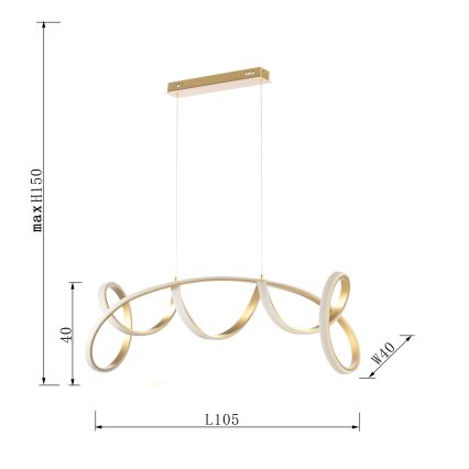 ONLI - LED Lustr na lanku KIRA LED/60W/230V 4000K zlatá