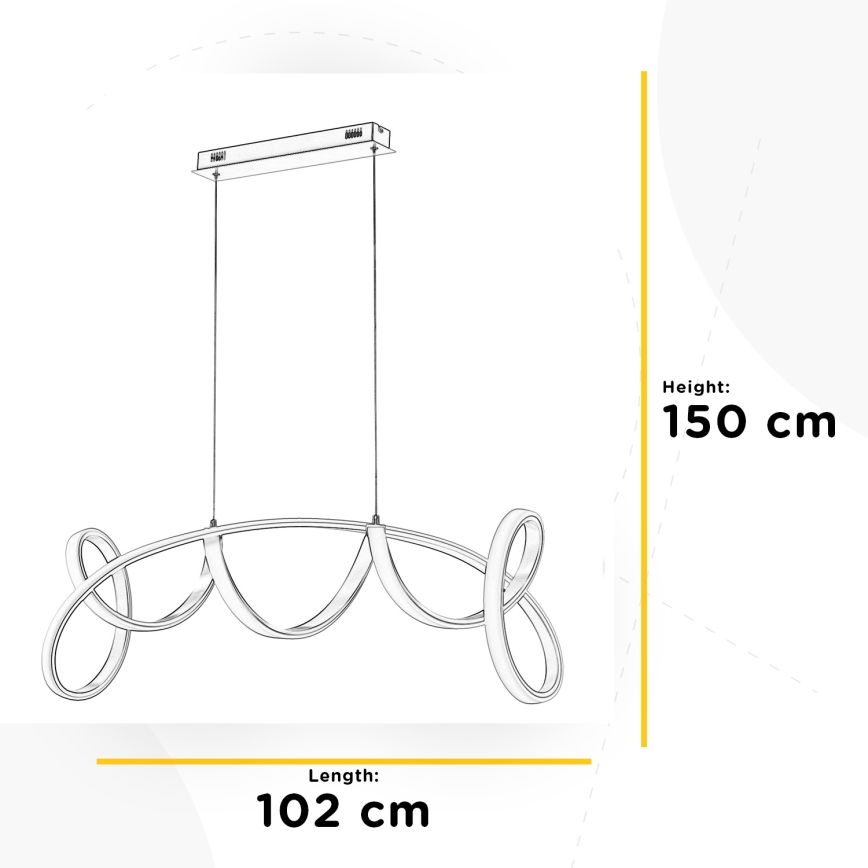 ONLI - LED Lustr na lanku KIRA LED/60W/230V 4000K zlatá