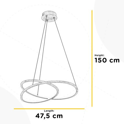 ONLI - LED Lustr na lanku LIBERTY LED/30W/230V 4000K zlatá