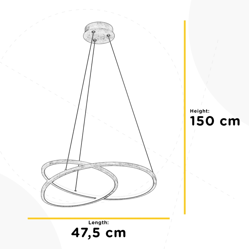 ONLI - LED Lustr na lanku LIBERTY LED/30W/230V 4000K zlatá