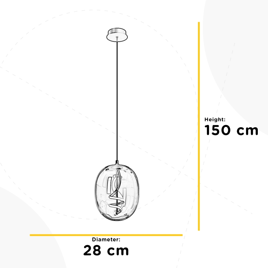ONLI - LED Lustr na lanku LILLY LED/12W/230V 4000K černá