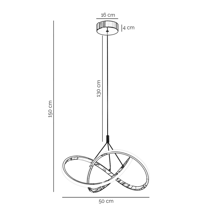 ONLI - LED Lustr na lanku LOOP LED/40W/230V 4000K lesklý chrom