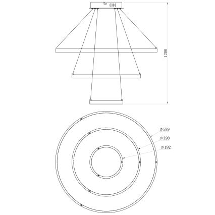 ONLI - LED Lustr na lanku NOELIA LED/40W/230V zlatá