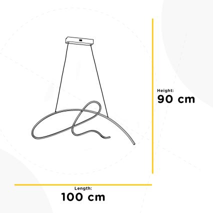 ONLI - LED Lustr na lanku SIGN LED/42W/230V 4000K zlatá