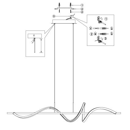 ONLI - LED Lustr na lanku TWIST LED/30W/230V 4000K černá
