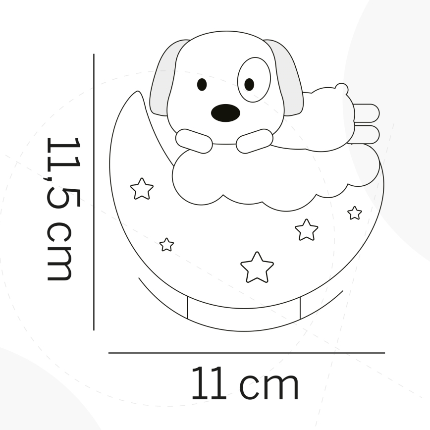 ONLI - LED Nabíjecí dětské noční světlo NUVOLINA LED/2,5W/5V 300 mAh pes/modrá