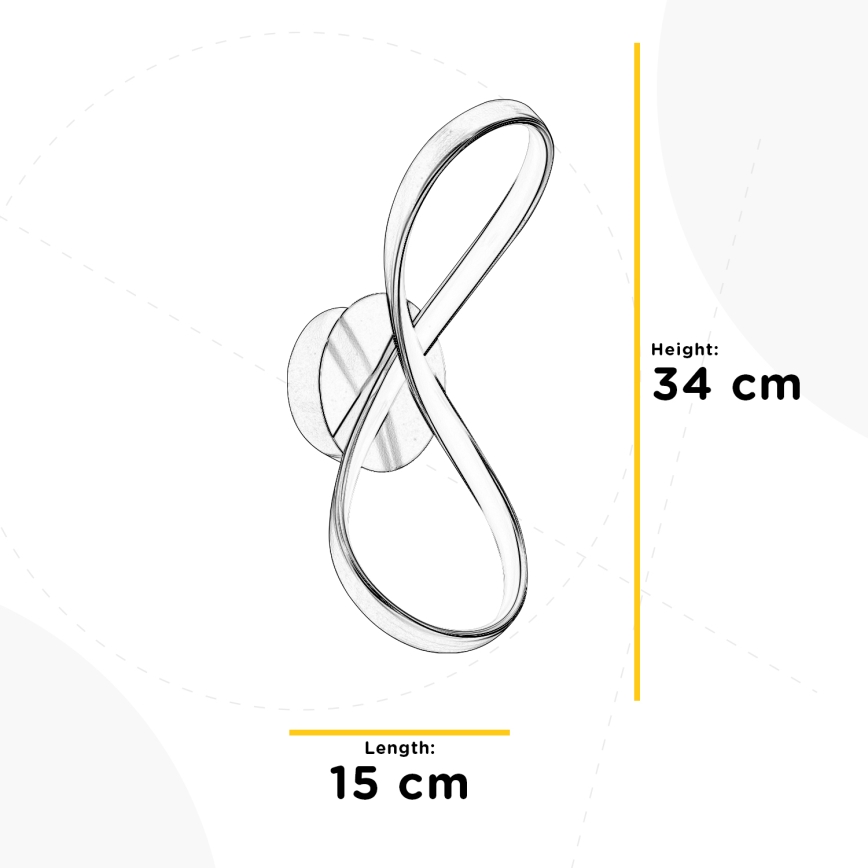 ONLI - LED Nástěnné svítidlo INFINITY LED/15W/230V 4500K matný chrom