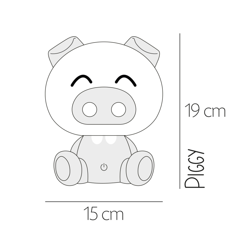 ONLI - LED Stmívatelná dětská noční lampička PUPPIES LED/3W/230V 19 cm prasátko/modrá