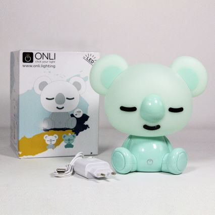 ONLI - LED Stmívatelná dětská noční lampička PUPPIES LED/3W/230V 20 cm koala/zelená