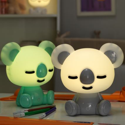 ONLI - LED Stmívatelná dětská noční lampička PUPPIES LED/3W/230V 20 cm koala/zelená