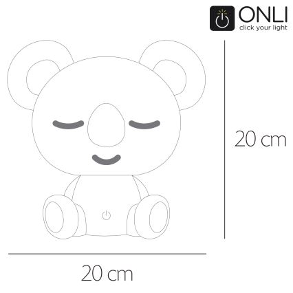ONLI - LED Stmívatelná dětská noční lampička PUPPIES LED/3W/230V 20 cm koala/zelená