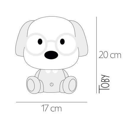ONLI - LED Stmívatelná dětská noční lampička PUPPIES LED/3W/230V 20 cm pes/růžová