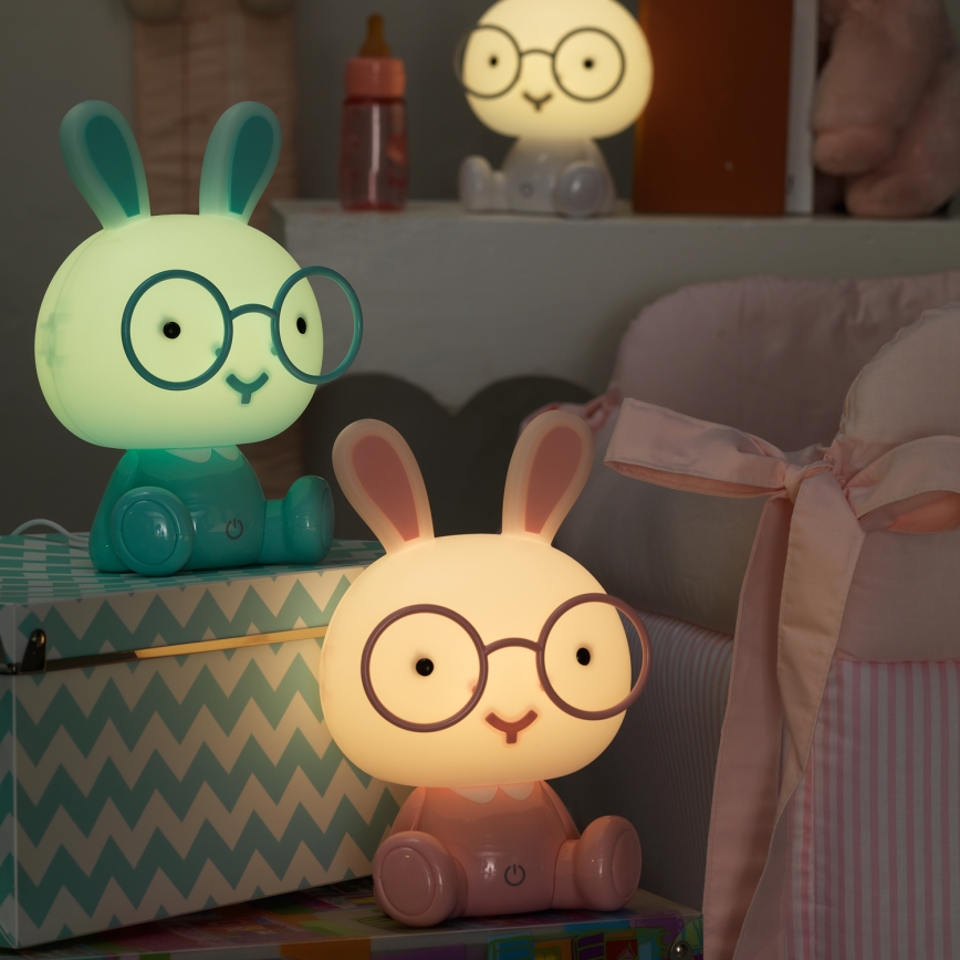 ONLI - LED Stmívatelná dětská noční lampička PUPPIES LED/3W/230V 22 cm králíček/modrá