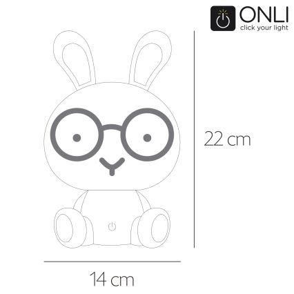 ONLI - LED Stmívatelná dětská noční lampička PUPPIES LED/3W/230V 22 cm králíček/modrá