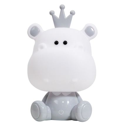 ONLI - LED Stmívatelná dětská noční lampička PUPPIES LED/3W/230V 25 cm hroch/šedá