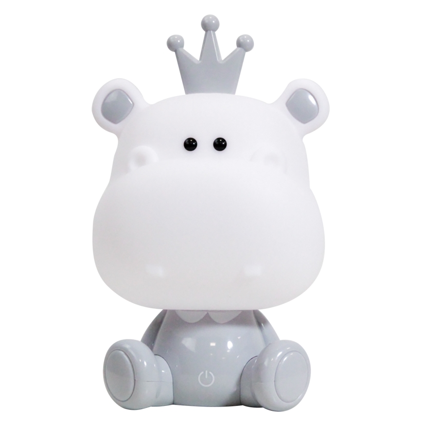 ONLI - LED Stmívatelná dětská noční lampička PUPPIES LED/3W/230V 25 cm hroch/šedá
