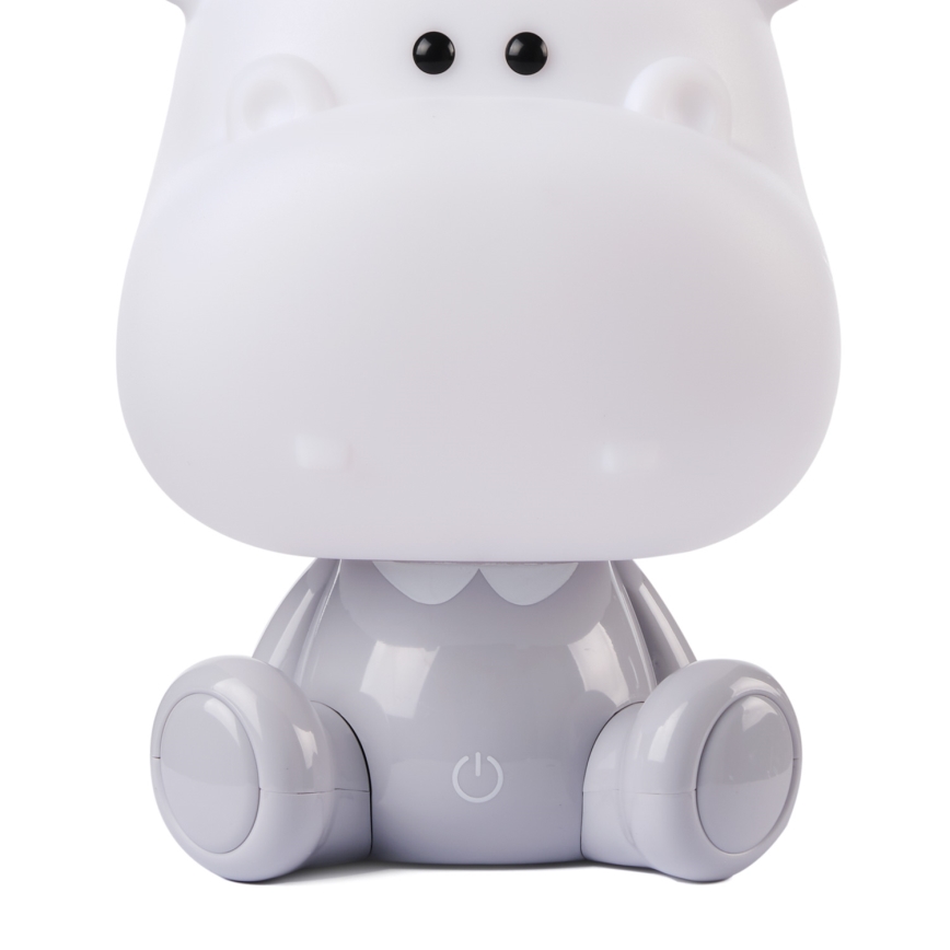 ONLI - LED Stmívatelná dětská noční lampička PUPPIES LED/3W/230V 25 cm hroch/šedá