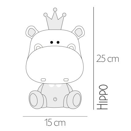 ONLI - LED Stmívatelná dětská noční lampička PUPPIES LED/3W/230V 25 cm hroch/zelená