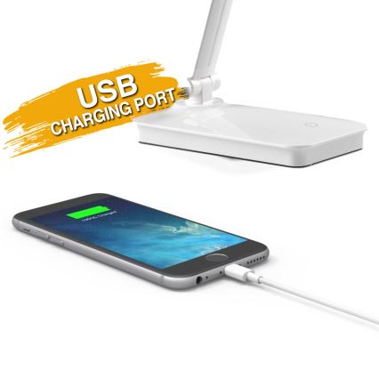 ONLI - LED Stmívatelná dotyková stolní lampa s USB portem DESKI LED/7W/230V 4000K bílá