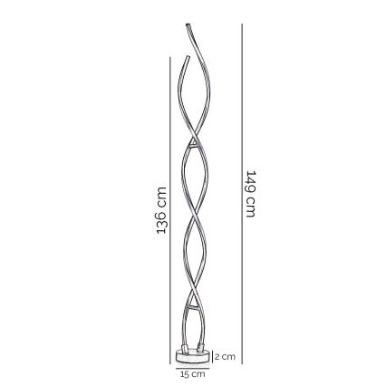 ONLI - LED Stojací lampa DNA LED/24W/230V 4000K stříbrná