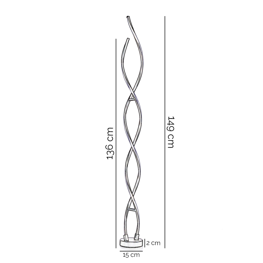 ONLI - LED Stojací lampa DNA LED/24W/230V 4000K stříbrná
