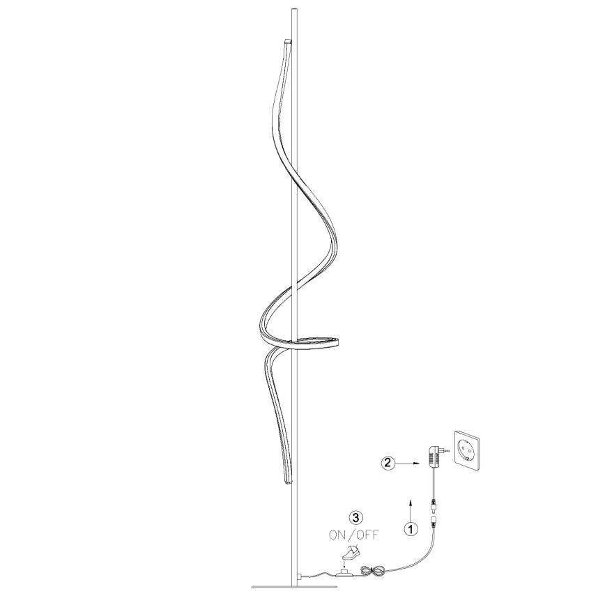 ONLI - LED Stojací lampa TWIST LED/24W/230V 4000K černá