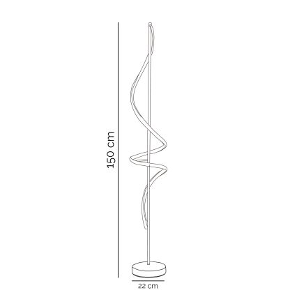 ONLI - LED Stojací lampa TWIST LED/24W/230V 4000K černá