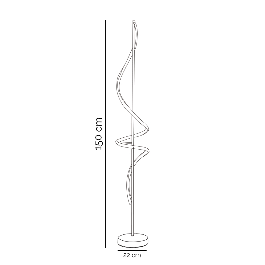 ONLI - LED Stojací lampa TWIST LED/24W/230V 4000K černá