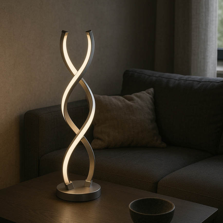 ONLI - LED Stolní lampa DNA LED/12W/230V 4000K 48,5 cm stříbrná