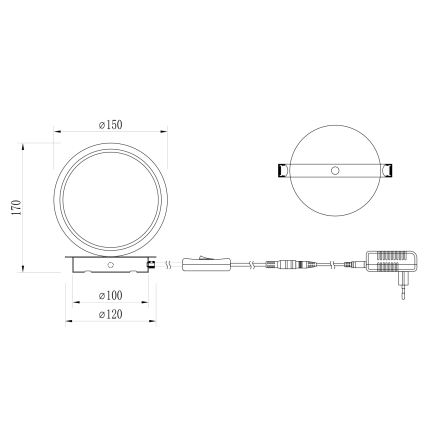 ONLI - LED Stolní lampa NOELIA LED/4W/230V 17 cm černá