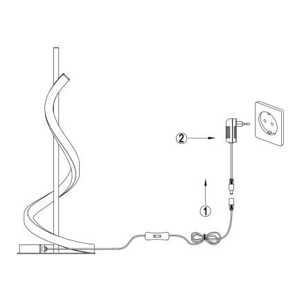 ONLI - LED Stolní lampa TWIST LED/12W/230V 4000K 40 cm černá