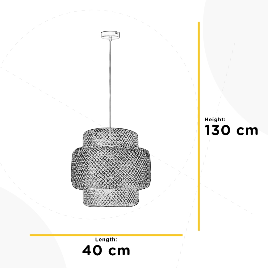 ONLI - Lustr na lanku BAMBOO 1xE27/22W/230V bambus
