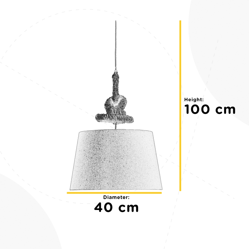 ONLI - Lustr na lanku CORDA 1xE27/22W/230V béžová