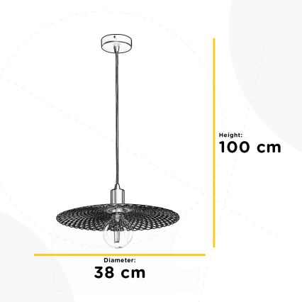 ONLI - Lustr na lanku GOLDEN 1xE27/22W/230V zlatá/černá